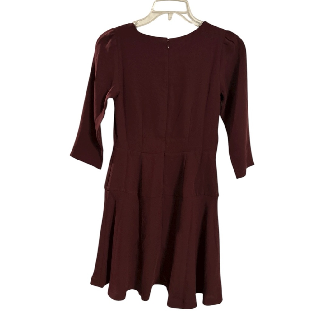 Ann Taylor Burgundy Dress 3/4 sleeves size 2 NWT - Picture 2 of 4